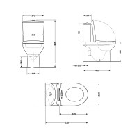 Унітаз підлоговий Robin Ultra Quiet 610×360×835 мм, White, з сидінням Slim Duroplast/ Soft-close/ Quick Release QT13226089AW Qtap QTAP фото 1