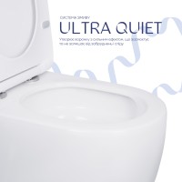Унітаз підлоговий Robin Ultra Quiet 610×360×835 мм, White, з сидінням Slim Duroplast/ Soft-close/ Quick Release QT13226089AW Qtap QTAP фото 4