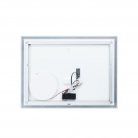 Дзеркало Stork настінне прямокутне з LED-підсвічуванням Touch, цифровий годинник, димер, рег. яскравості лінза, 800х600 мм Qtap QTAP фото 4