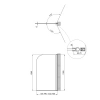 Шторка для ванни Standard BLM407513APR, 75x140 см, скло 6 мм Pear, розпашна, права Qtap QTAP фото 1