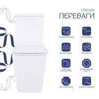 Унітаз підлоговий Tern Ultra Quiet 610x365x825 мм, White, з сидінням Slim Duroplast/ Soft-close/ Quick Release QT17222175AUQ1W Qtap QTAP фото 2