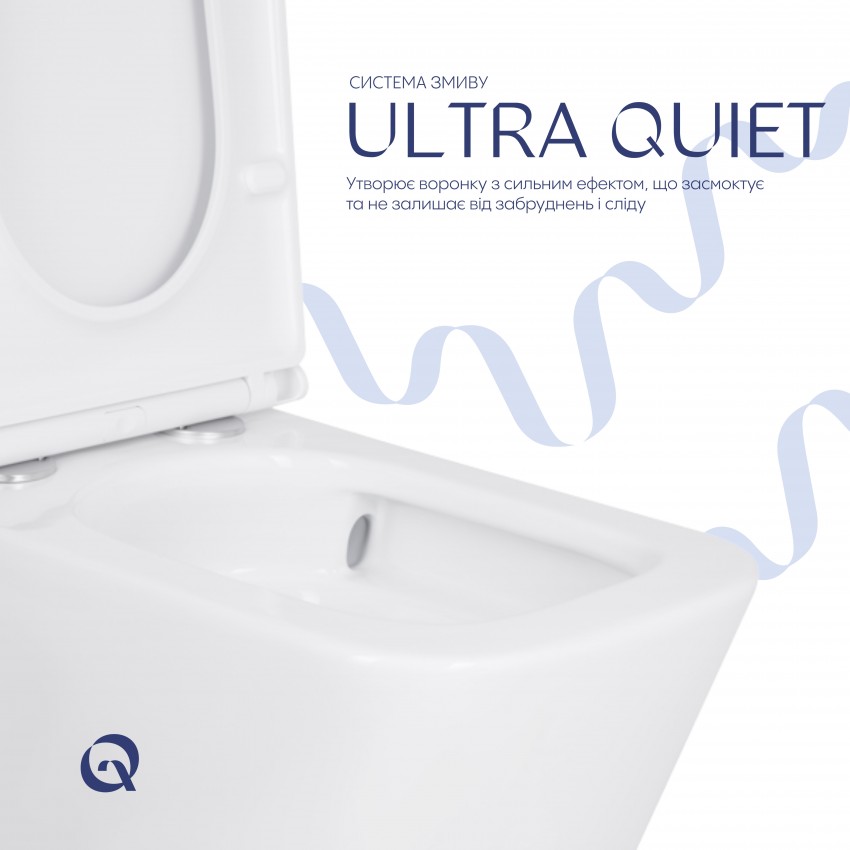 Унітаз підлоговий Tern Ultra Quiet 610x365x825 мм, White, з сидінням Slim Duroplast/ Soft-close/ Quick Release QT17222175AUQ1W Qtap QTAP фото 4