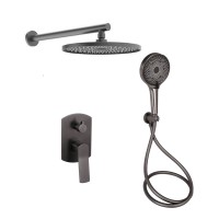 Душова система універсальна Slavonice, Gunmetal Black PVD (k35) прихованого монтажу на два споживача QTSLA113GMB45899 Qtap