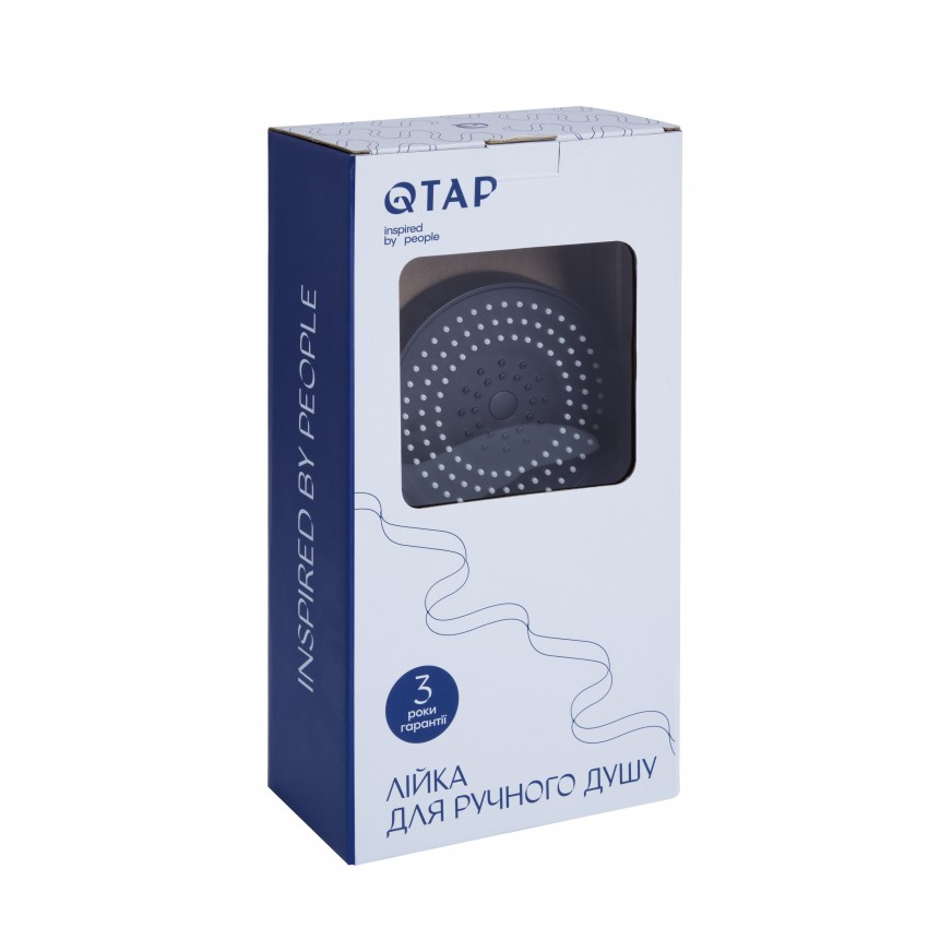 Лійка для ручного душу Rucni, d130 мм, Matt Black округла QTRUC125BLM45951 Qtap QTAP фото 3