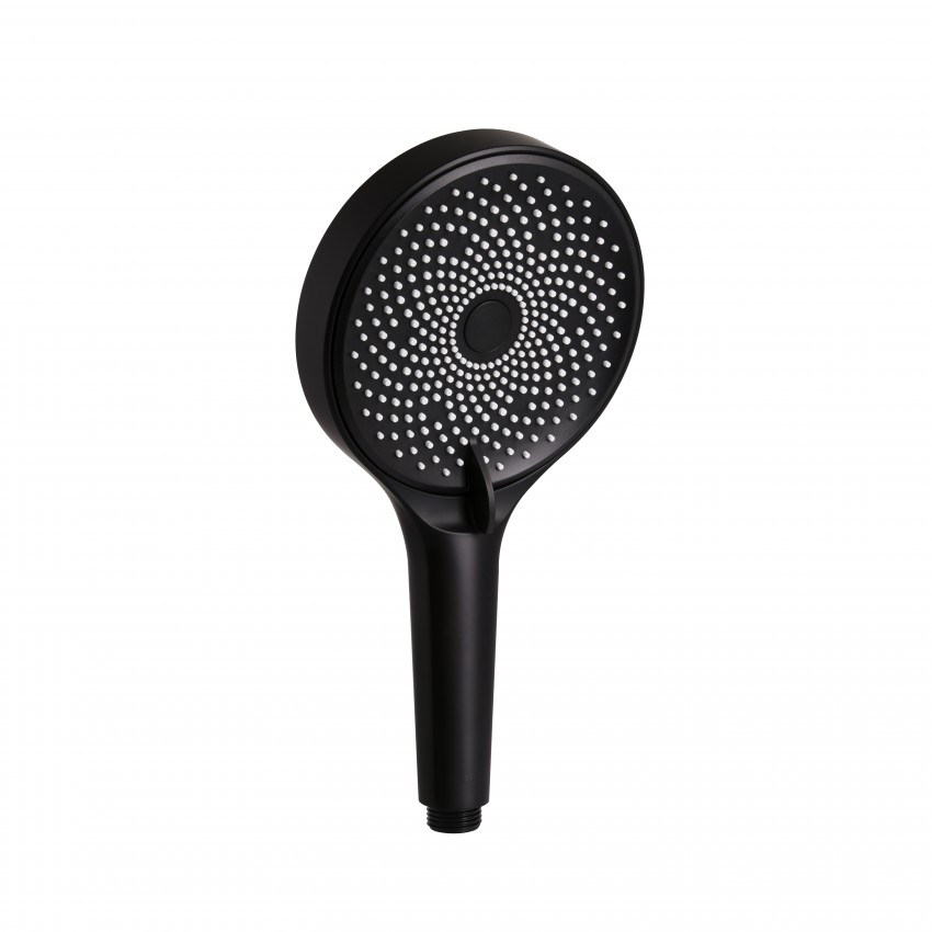 Лійка для ручного душу Rucni, d130 мм, Matt Black округла QTRUC125BLM45953 Qtap QTAP