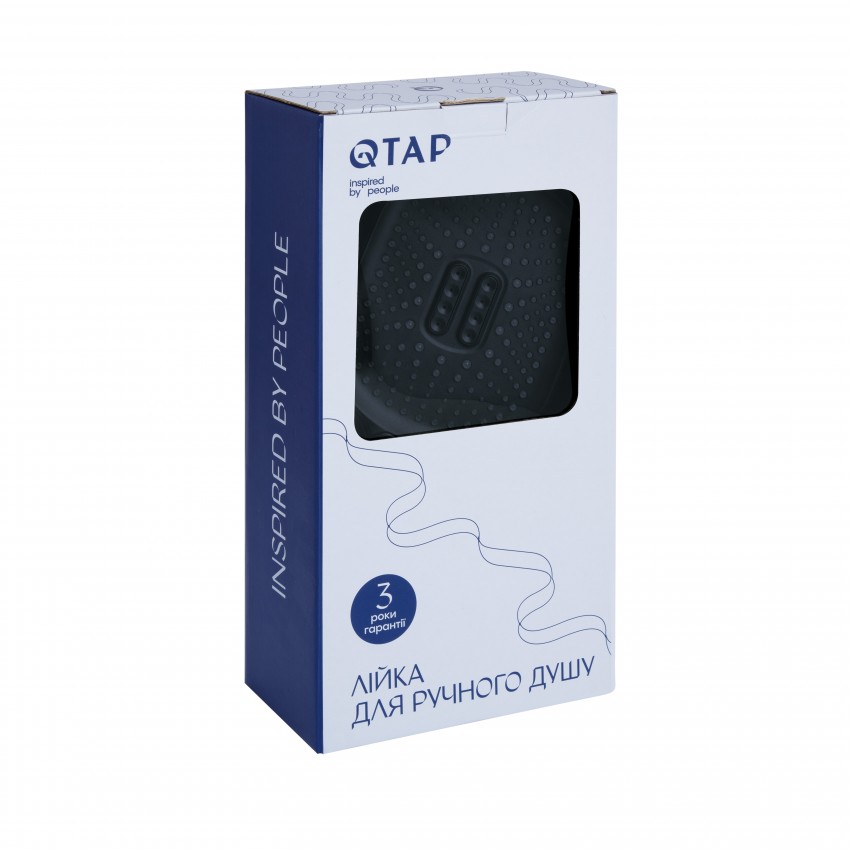 Лійка для ручного душу Rucni 140×110 мм, Matt Black округла QTRUC125BLM45961 Qtap QTAP фото 3