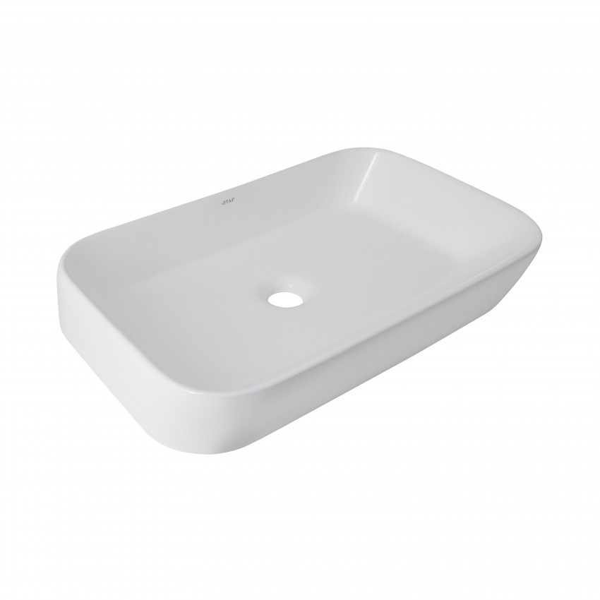 Раковина накладна Scorpio 550х390х120 мм, White, прямокутна, без донного клапана QT14112243WN Qtap QTAP