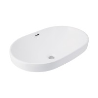 Раковина врізна Leo 610x405x185 мм, White, овальна, без донного клапана QT11118014W Qtap
