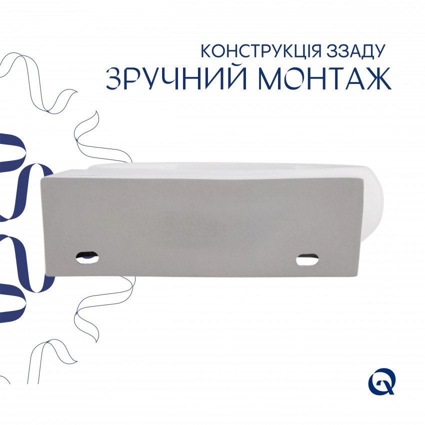 Раковина підвісна Leo 430x285x160 мм, White, права, овальна, без донного клапана QT11111008LW Qtap QTAP фото 4