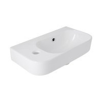 Раковина підвісна Tern 450х250х158 мм, White, ліва, прямокутна, без донного клапана QT1711H02RW Qtap