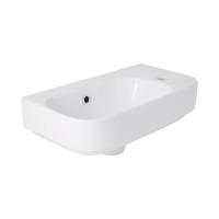 Раковина підвісна Tern 450х250х158 мм, White, права, прямокутна, без донного клапана QT1711H02LW Qtap