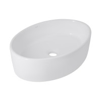 Раковина накладна Kolibri 500x360x140 мм, White, овальна, без донного клапана QT10116065W Qtap