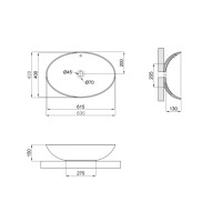 Раковина накладна Dove 635x420x150 мм, White, овальна, без донного клапана QT06118168W Qtap QTAP фото 1