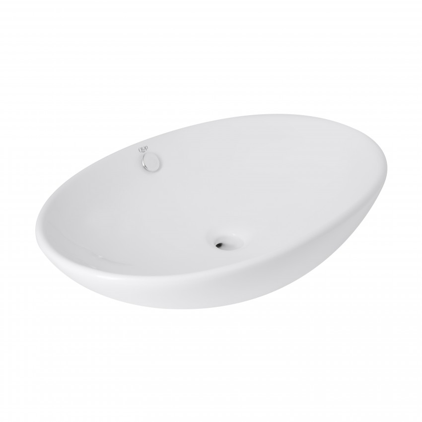 Раковина накладна Dove 635x420x150 мм, White, овальна, без донного клапана QT06118168W Qtap QTAP