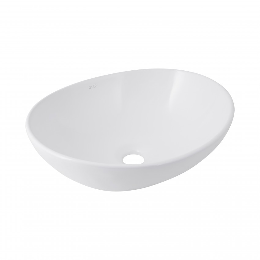 Раковина накладна Dove 415x340x140 мм, White, овальна, без донного клапана QT06116062AW Qtap QTAP