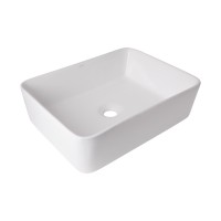 Раковина накладна Tern 480х370х135 мм, White, прямокутна, без донного клапана QT17116069W Qtap