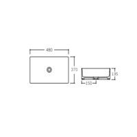 Раковина накладна Tern 480х370х135 мм, White, прямокутна, без донного клапана QT17116069W Qtap QTAP фото 1
