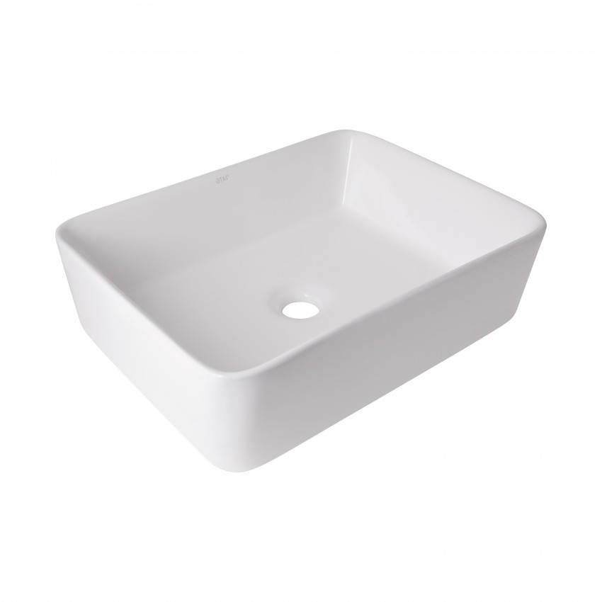 Раковина накладна Tern 480х370х135 мм, White, прямокутна, без донного клапана QT17116069W Qtap QTAP