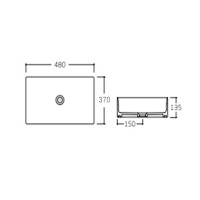 Раковина накладна Tern 480х370х135 мм, Matt Black, прямокутна, без донного клапана QT176069MB Qtap QTAP фото 1