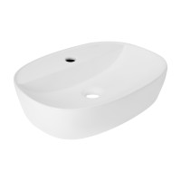 Раковина накладна Scorpio 500x380x120 мм, White, овальна, без донного клапана QT14116533W Qtap