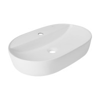 Раковина накладна Scorpio 600х400х120 мм, White, овальна, без донного клапана QT14118045W Qtap