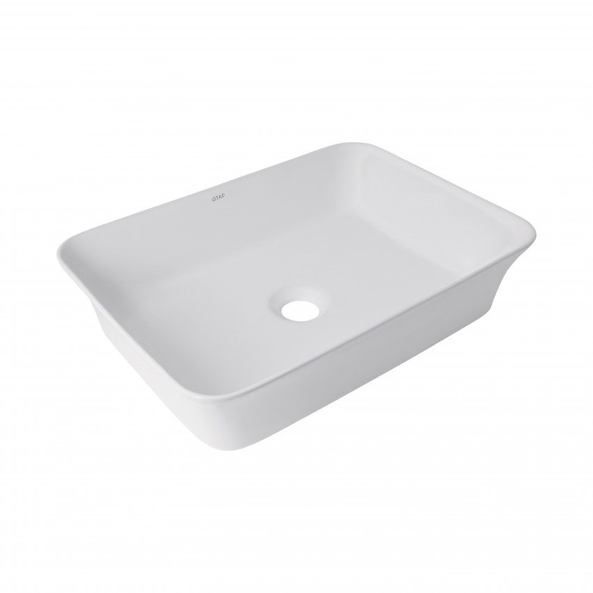 Раковина накладна Virgo 490х350х110 мм, White, прямокутна, без донного клапана QT18112261WN Qtap QTAP