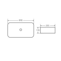 Раковина накладна Tern 610x350x135 мм, White, прямокутна, без донного клапана QT17118140W Qtap QTAP фото 1