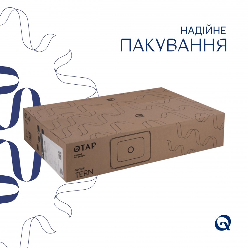 Раковина накладна Tern 600x400x110 мм, White, прямокутна, без донного клапана QT171180841W Qtap QTAP фото 4