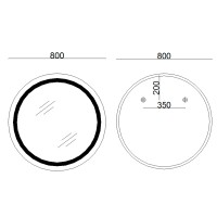 Дзеркало настінне Aria (AR1) R800 мм, кругле, з LED-підсвічуванням Touch, антизапотіванням, диммером, рег. яскравості Lidz LIDZ фото 1