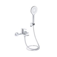 Змішувач для ванни Taurus, Chrome (k35) з душовим гарнітуром QTTAU259CRM45661 Qtap