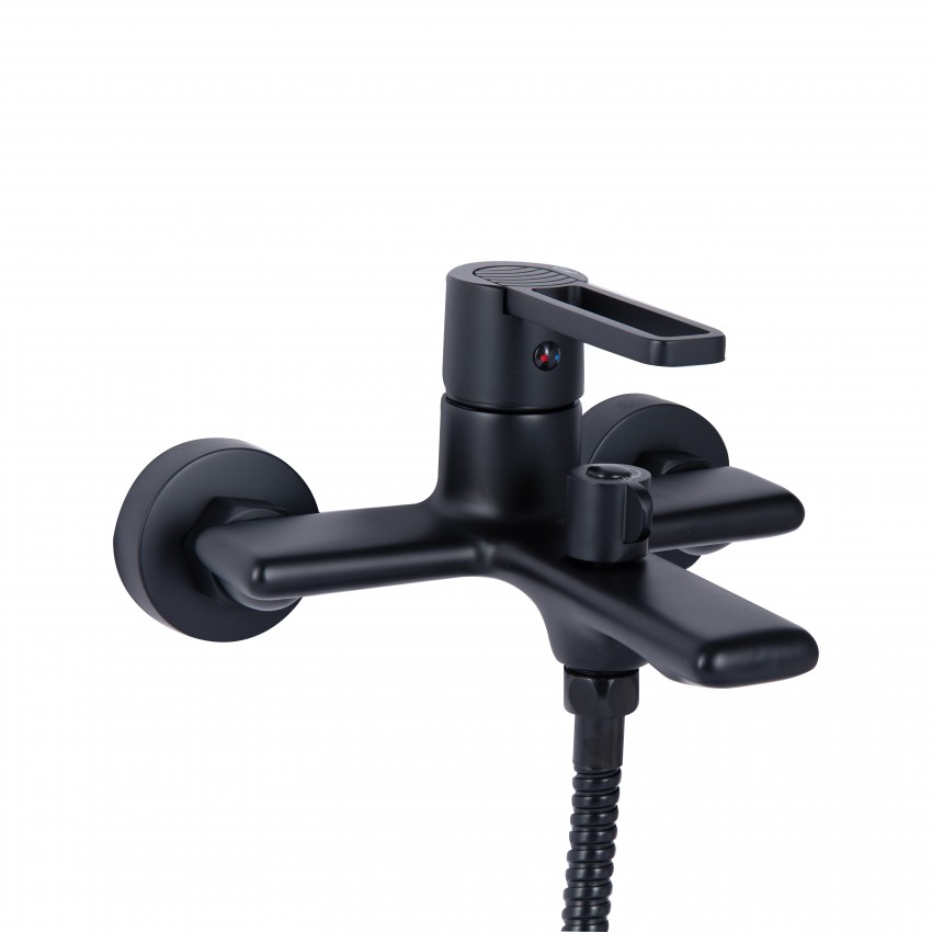 Змішувач для ванни Taurus, Matt Black (k35) з душовим гарнітуром QTTAU259BLM45662 Qtap QTAP фото 2