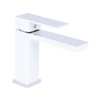 Змішувач для раковини низький Gemini, Chrome/White (k35) QTGEM270CRW45675 Qtap
