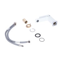 Змішувач для раковини низький Gemini, Chrome/White (k35) QTGEM270CRW45675 Qtap QTAP фото 3