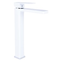 Змішувач для раковини високий Gemini, Chrome/White (k35) QTGEM269CRW45679  Qtap