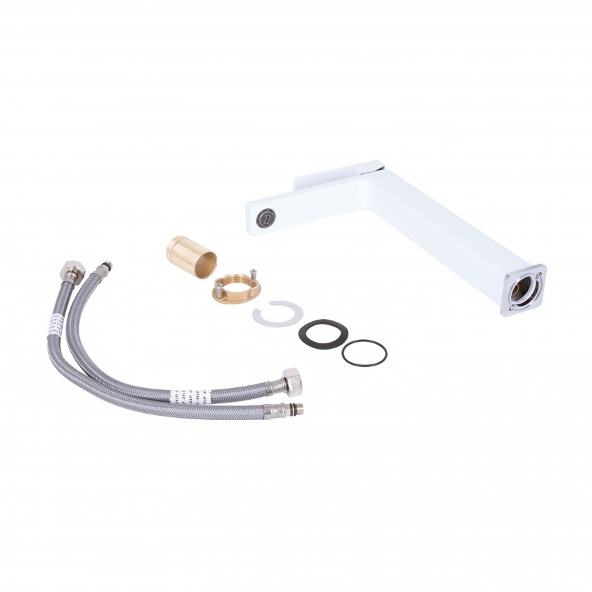 Змішувач для раковини високий Gemini, Chrome/White (k35) QTGEM269CRW45679  Qtap QTAP фото 3