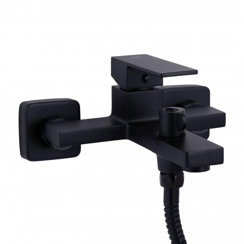 Змішувач для ванни Gemini, Matt Black (k35) з душовим гарнітуром QTGEM259BLM45682 Qtap QTAP фото 2
