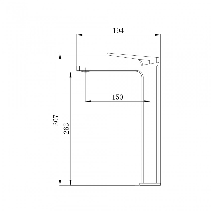 Змішувач для раковини високий Gemini Loop, Chrome (k35) QTGEM269CRM45700 Qtap QTAP фото 1