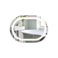 Дзеркало настінне Gemini (GE1) 500х700 мм, овальне, з LED-підсвіткою Touch, антизапотіванням, димером, рег. темп. кольору (3000-6500K), Reverse Qtap