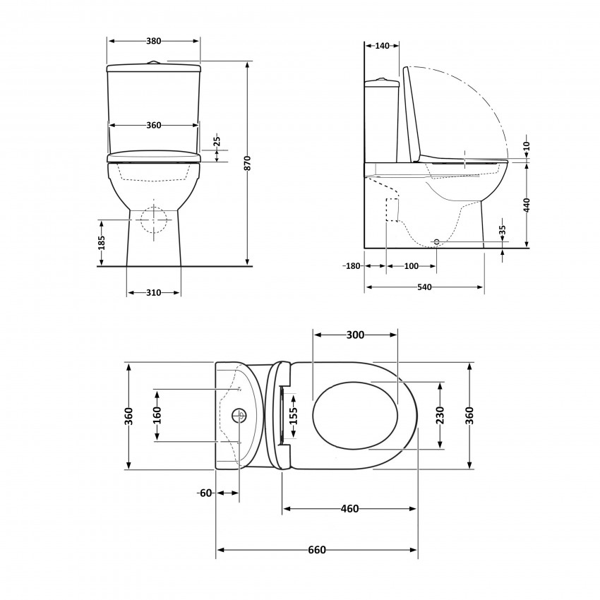 Унітаз підлоговий Robin New Ultra Quiet 660x360x855 мм, White, з сидінням Slim Duroplast/ Soft-close/ Quick Release QT13226083AW Qtap QTAP фото 1