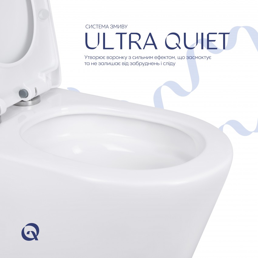 Унітаз-моноблок підлоговий Swan Ultra Quiet 680x360x813 мм, White, з сидінням Slim Duroplast/ Soft-close/ Quick Release QT16226080AW Qtap QTAP фото 4