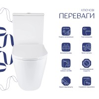 Унітаз підлоговий Vlasta Ultra Quiet 660x360x800 мм, White, з сидінням Slim Duroplast/ Soft-close/ Quick Release QT28228300W Qtap QTAP фото 2