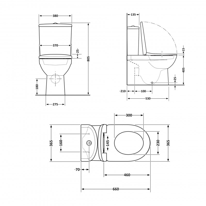 Унітаз підлоговий Vlasta Ultra Quiet 660x360x800 мм, White, з сидінням Slim Duroplast/ Soft-close/ Quick Release QT28228300W Qtap QTAP фото 1