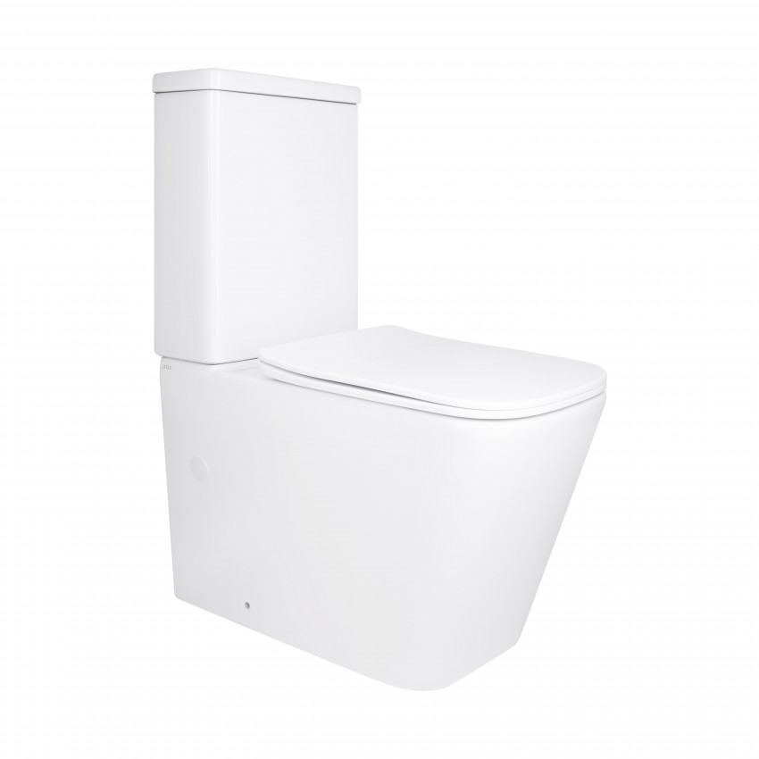 Унітаз підлоговий Stenava Rimless 640x370x810 мм, White, з сидінням Slim Duroplast/ Soft-close/ Quick Release QT27228303W Qtap QTAP