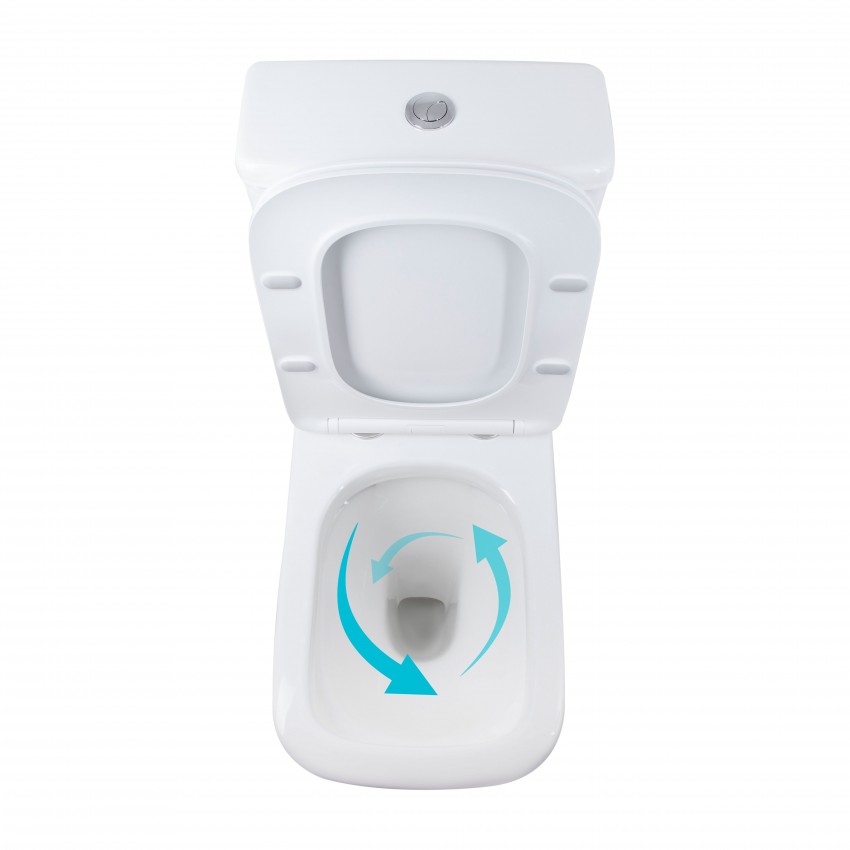 Унітаз підлоговий Stenava Rimless 640x370x810 мм, White, з сидінням Slim Duroplast/ Soft-close/ Quick Release QT27228303W Qtap QTAP фото 4