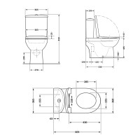 Унітаз підлоговий Dove Rimless 605x370x800 мм, White, з сидінням Slim Duroplast/ Soft-close/ Quick Release QT06228380BW Qtap QTAP фото 1