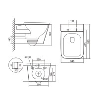 Унітаз підвісний Tern Ultra Quiet 525x345x360 мм, White, з сидінням Slim Duroplast/Soft-close/Quick Release QT17332303AW Qtap QTAP фото 1