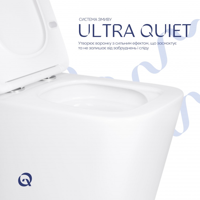 Унітаз підвісний Tern Ultra Quiet 525x345x360 мм, White, з сидінням Slim Duroplast/Soft-close/Quick Release QT17332303AW Qtap QTAP фото 4