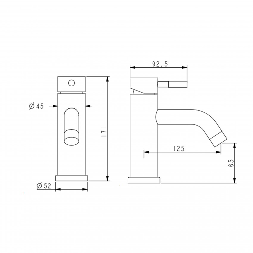 Змішувач для раковини низький Aria 0011F, Black (k35) LDARI0011FBLA46092 Lidz LIDZ фото 1