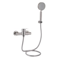 Змішувач для душу Luna 010, Nickel (k35) з душовим гарнітуром LDLUN010NKS46095 Lidz