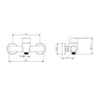 Змішувач для душу Luna 010, Nickel (k35) з душовим гарнітуром LDLUN010NKS46095 Lidz LIDZ фото 1